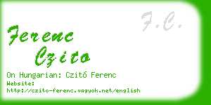 ferenc czito business card