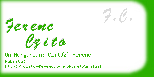 ferenc czito business card